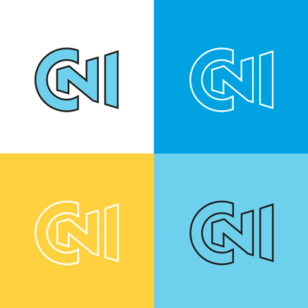 Color Block assemblage of the CNI Logo Design