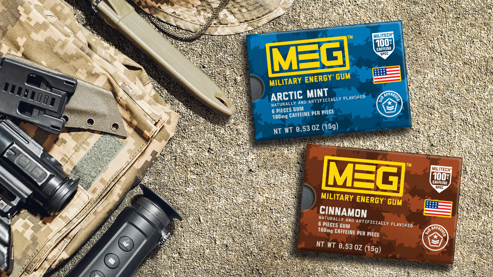 MEG Military Energy Gum Packaging and Brand Refresh