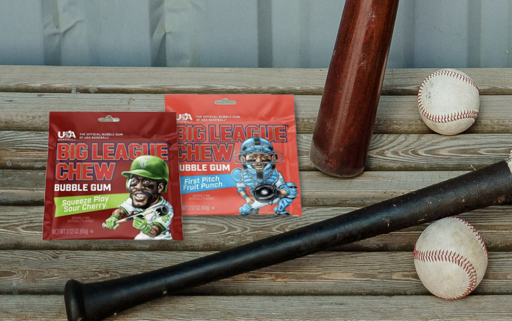Big League Chew two new flavors - Squeeze Play Sour Cherry and First Pitch Fruit Punch launched Q2 2026